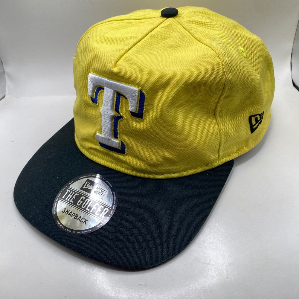 TEXAS RANGERS New Era The Golfer Hat Mens OSFA Yellow Black 1995 All Star Patch